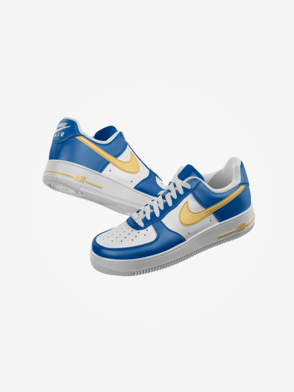 Tenis Nike Air Azul y Dorado